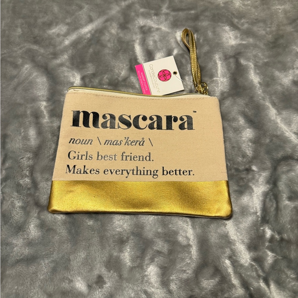 Gold and Cream Cosmetic Bag